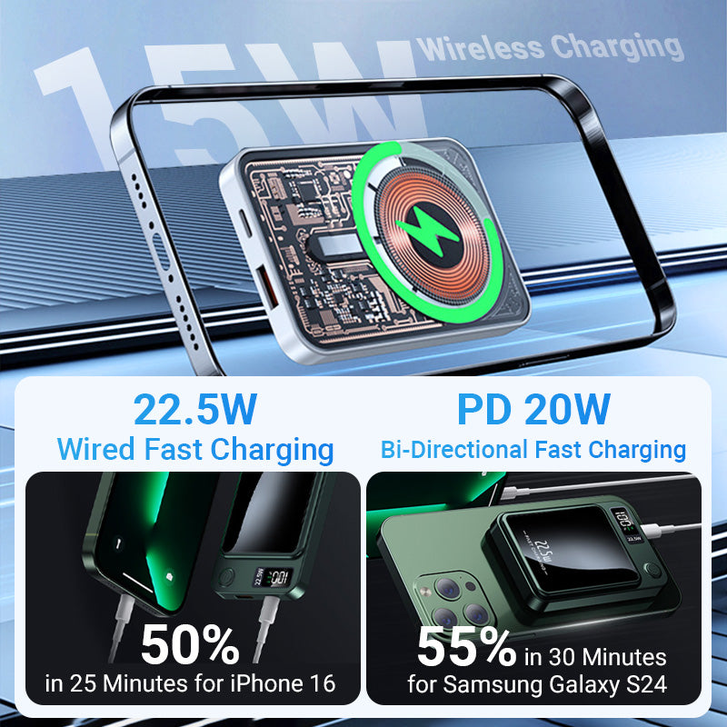 ⚡Fantastisk powerbank! ⚡10000mAh ultratynn hurtiglading mobil strøm