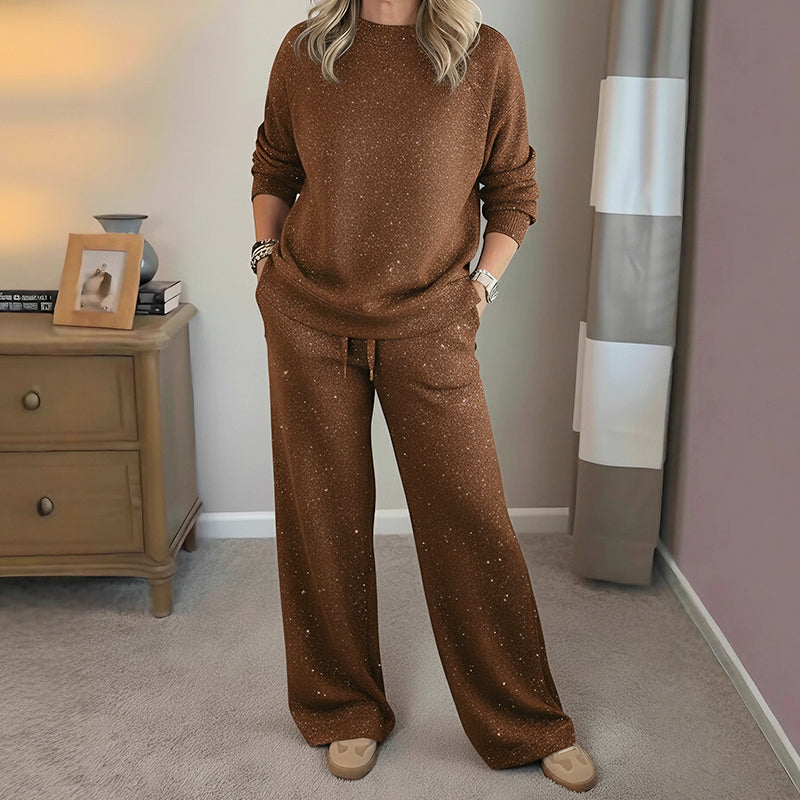 ⌛ Bare 3 dager igjen – 48 % rabatt på alt! ⏰Damesett med glitter: genser og bukse