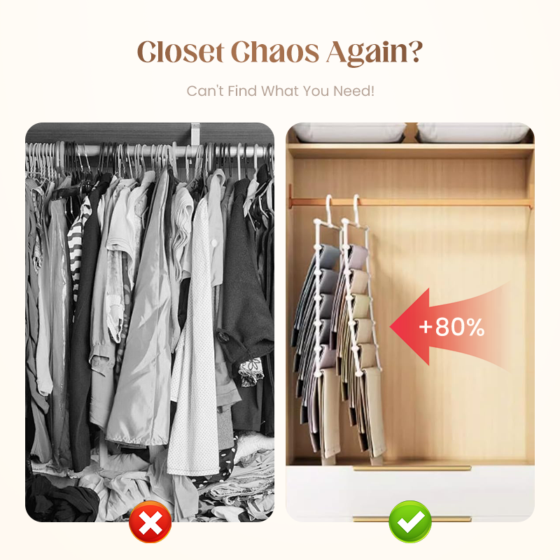 🔥Kjøp mer Spar mer🔥Multifunksjonelt teleskopisk sammenleggbart flerlags bukseoppbevaringsstativ til husholdningen