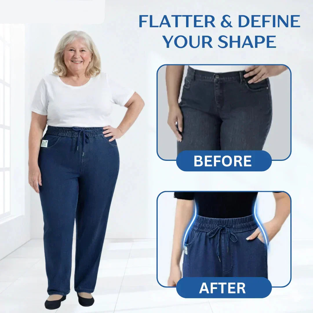 ⏳Begrenset tidsbegrenset 48 % rabatt!!💕👖Høy midje, ultra-elastiske mom jeans