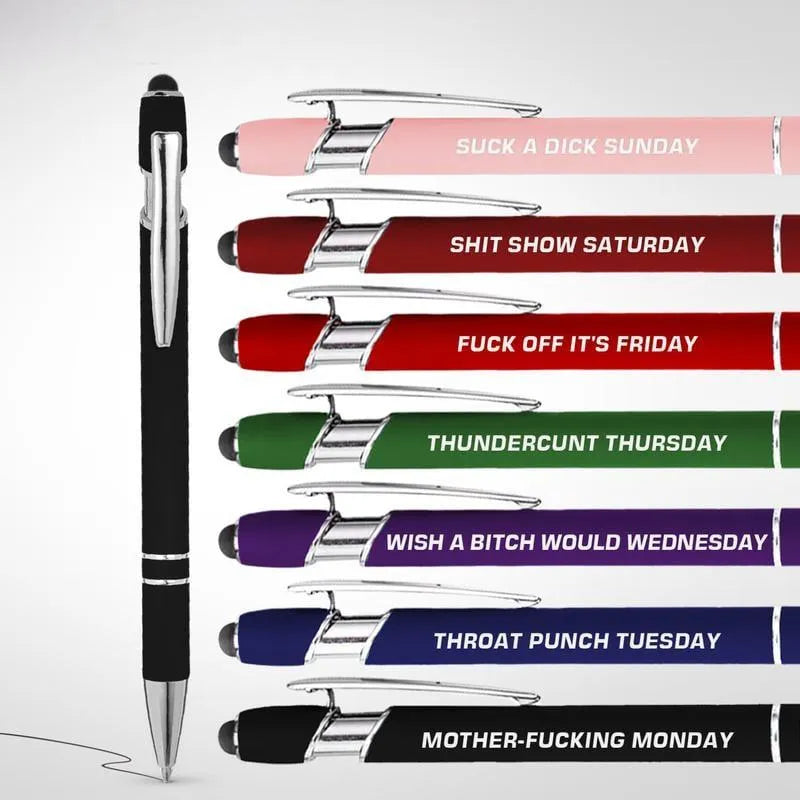 🔥Siste dags kampanje 48 % RABATT💝Morsomme stresslindrende sitater i metall med kulepenner (7 deler) | 🎁Julegavebytte til kontoret