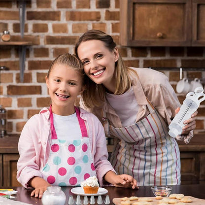 🎉 Salg i 2026 — Over 28 000 solgt!🍪 Kake- og kjeksdekoreringspistol i rustfritt stål – multiverktøy for baking 🧁