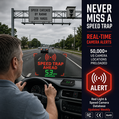 Head-Up Display (HUD) – GPS-hastighetsmåler for bil