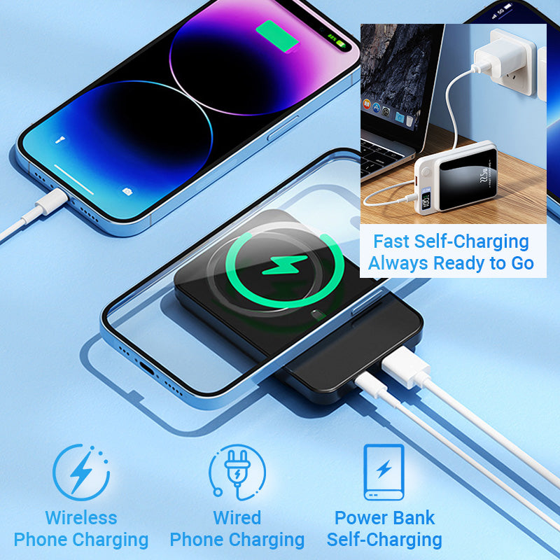 ⚡Fantastisk powerbank! ⚡10000mAh ultratynn hurtiglading mobil strøm