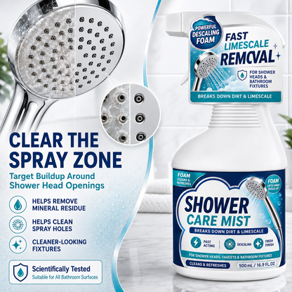 ❄️Summerfresh 50 % RABATT!🚿Hurtigvirkende kalkfjernerspray til badet – Rengjøringsmiddel for dusj, kran og hardt vann, 500 ml