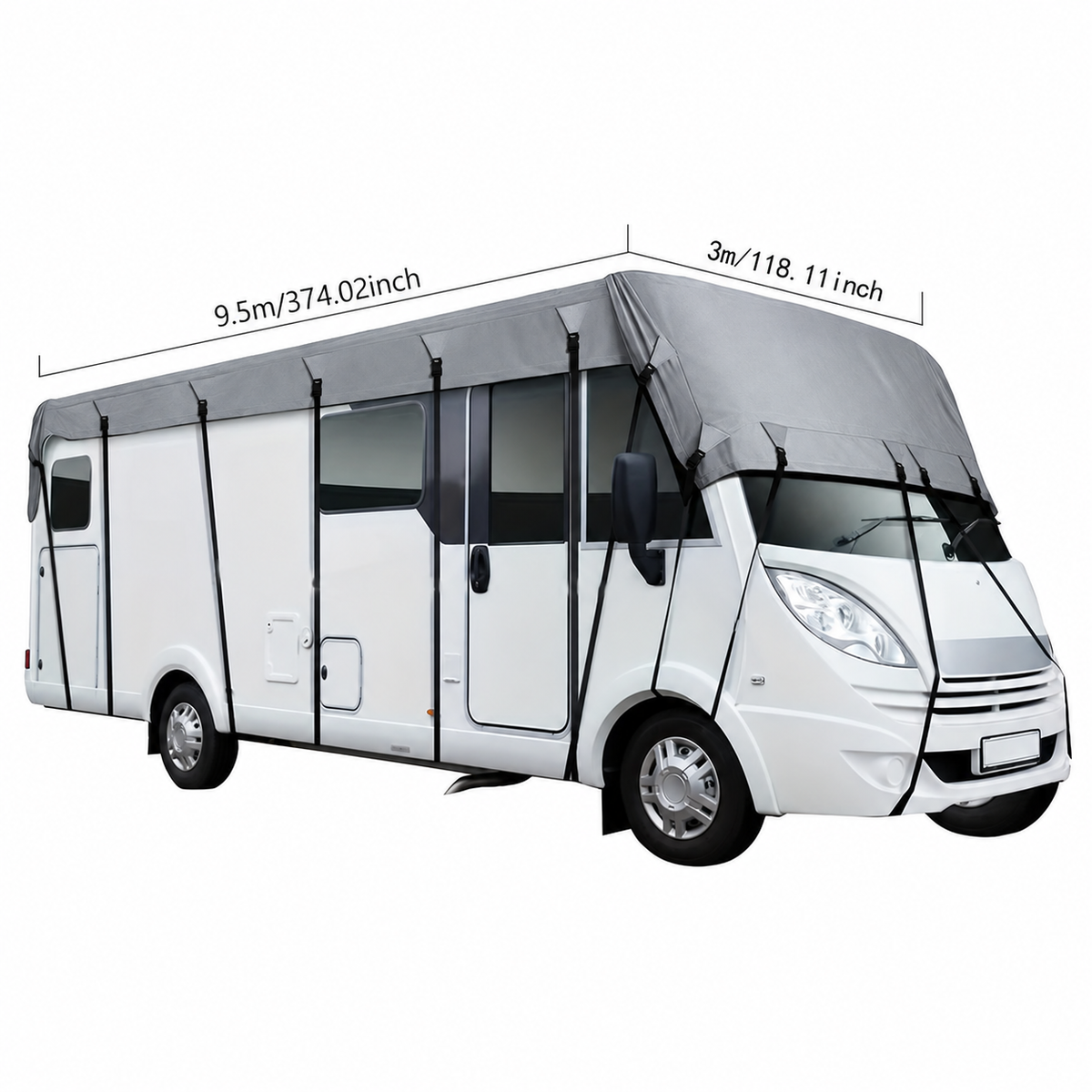 🎃Halloween-tilbud 50 % RABATT!🚐Taktrekk til campingvogn og bobil – 210D Oxford med sikre, justerbare stropper