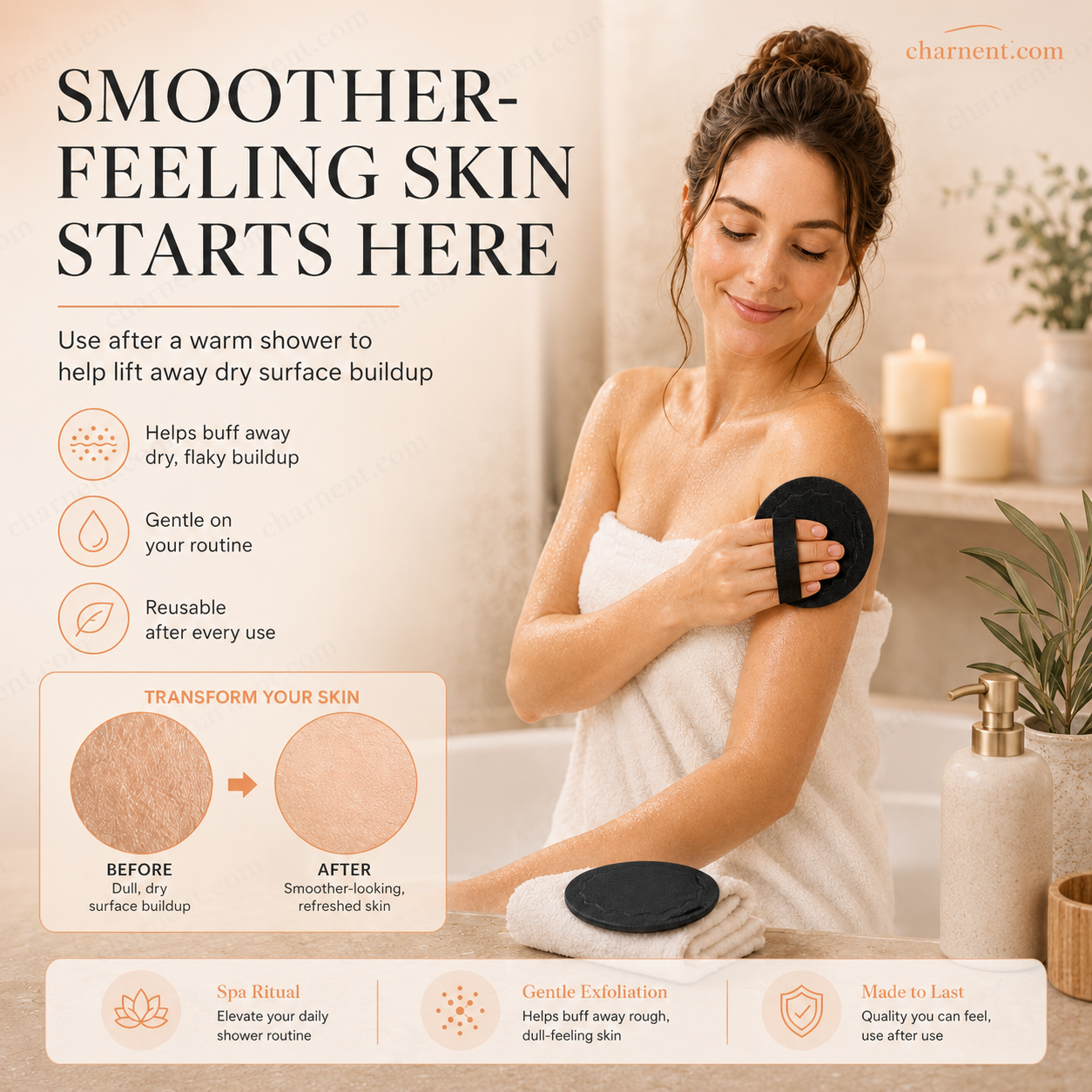 🥳2026 VARMT SALG🥳💞50 000+ SOLGT!🌸🧖‍♀️ 48% RABATT! Skrubbbadeputer – Eksfolierer skånsomt, åpner porene og får en lysere hud. Slitesterk gummi, enkel å skylle av. Litt skrubbing gjør mye! ✨🛀