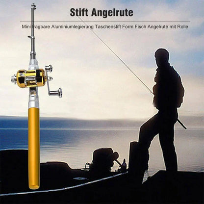 🎣 Lomme Fiskehjul | 48% Rabatt! Bærbar 97cm Isfiskehjul med Metallhjul – Passer i Lommen 🎁