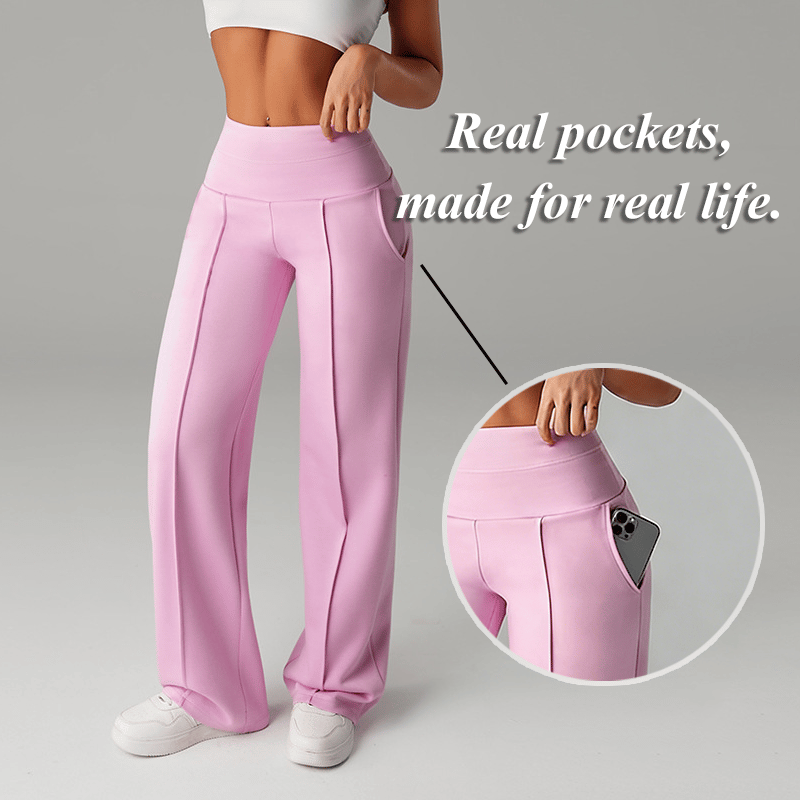 👖 48 % RABATT! 💃 Damebukse med rett ben – Enkel, løs og komfortabel – Perfekt til hverdagsbruk og på kontoret 👜