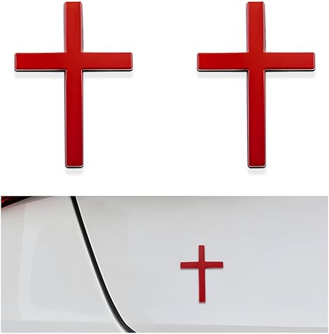 🚗✝️Klistremerker i metall med Jesus Kristus-kors | Selvklebende 3D-kors til bilskrapedeksel