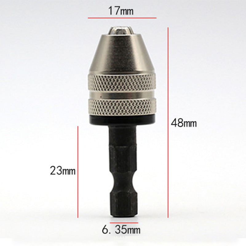 🔧 50 % RABATT NÅ! 3-kjevs chuck for elektriske skrutrekkere og driller – nøkkelfri, hurtigbytte og kompatibel med runde og sekskantede skaft – perfekt for hobby, renovering og presisjonsarbeid 🛠️✨
