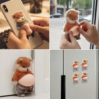 3D Søt Shiba Inu Selvklebende Dørstopper & Stressball
