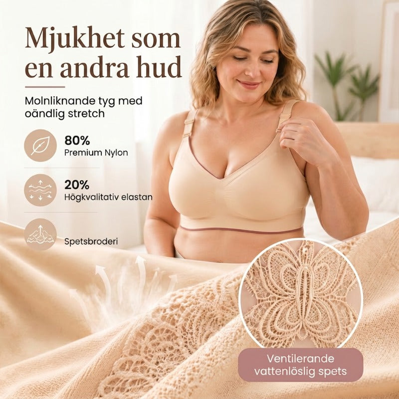 🎁Tilbud: 48% rabatt⏳BH uten bøyle med sommerfuglbroderi