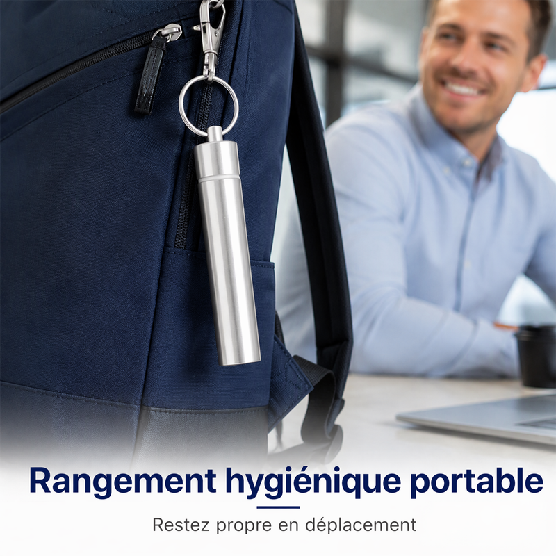 Sett med gjenbrukbare tannpirkere i rustfritt stål 🦷 Holdbare og hygieniske