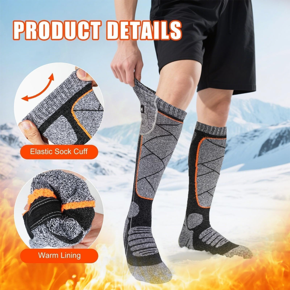 🥳2026 VARMT SALG🥳💞50 000+ SOLGT! 🔥🧦 50 % RABATT! Oppladbare varmesokker – karbonfiber med rask oppvarming, 6000 mAh batteri i opptil 9 timer. Perfekt for ski, fotturer og vintervarme! 🛡️✅