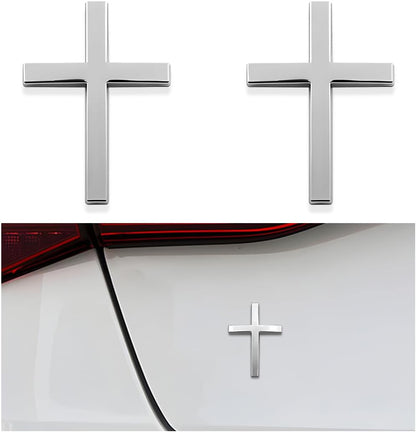 🚗✝️Klistremerker i metall med Jesus Kristus-kors | Selvklebende 3D-kors til bilskrapedeksel