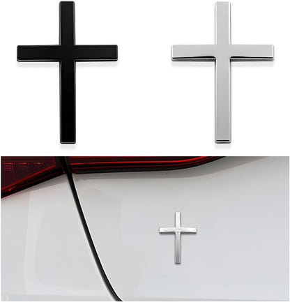 🚗✝️Klistremerker i metall med Jesus Kristus-kors | Selvklebende 3D-kors til bilskrapedeksel