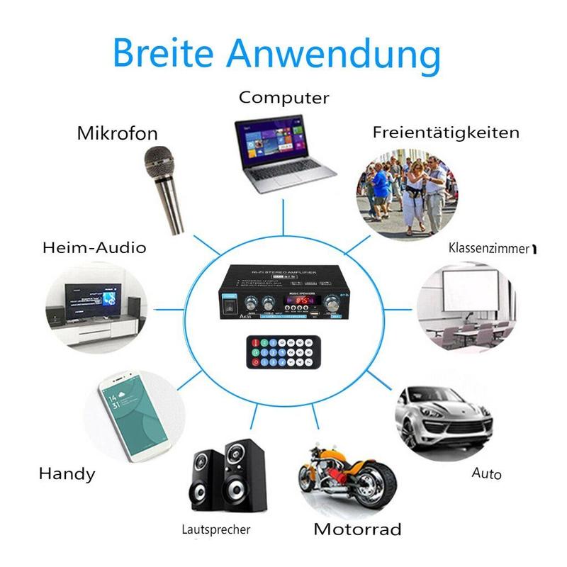 📢📢48 % RABATT!! ⏰AK35 Stereoforsterker Hjemmelyd Bluetooth 5.0 Maks