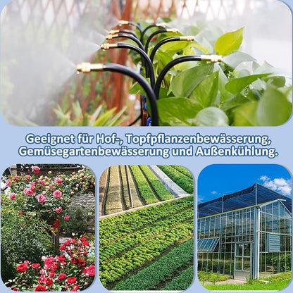 ❄️Zomerfresh 48 % rabatt! 🌱Justerbart hagefordampings- og vanningssystem – gjør-det-selv-vanningssett med 360° sprayhoder for hage, balkong og drivhus