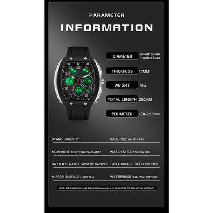 🎁Møt julen med 60 % RABATT🎄Sporty, selvlysende digital automatisk herreklokke