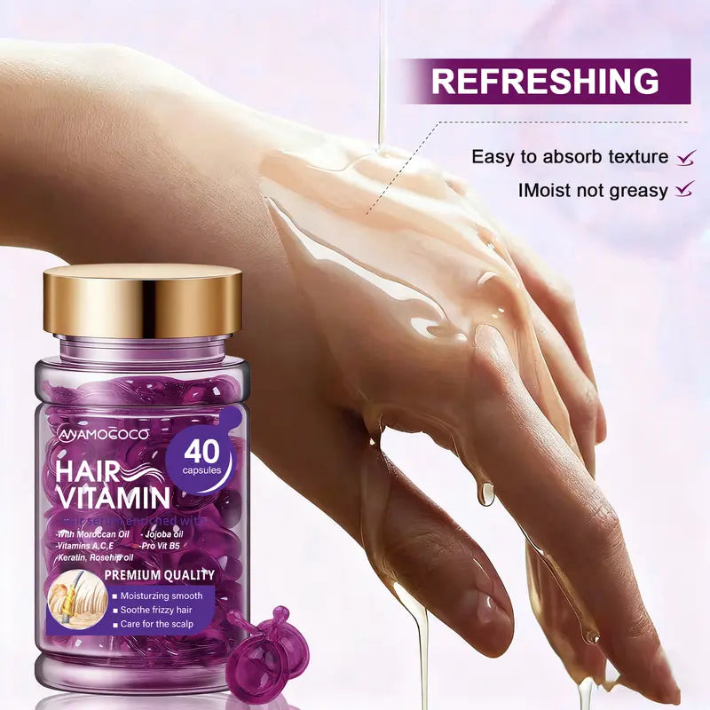 💎 48% RABATT – Deep conditioning hårolje – én kapsel – glatt, skinnende & krusfritt – reisevennlig – blomsterduft