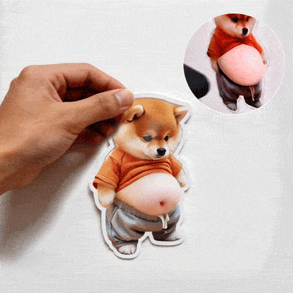 3D Søt Shiba Inu Selvklebende Dørstopper & Stressball