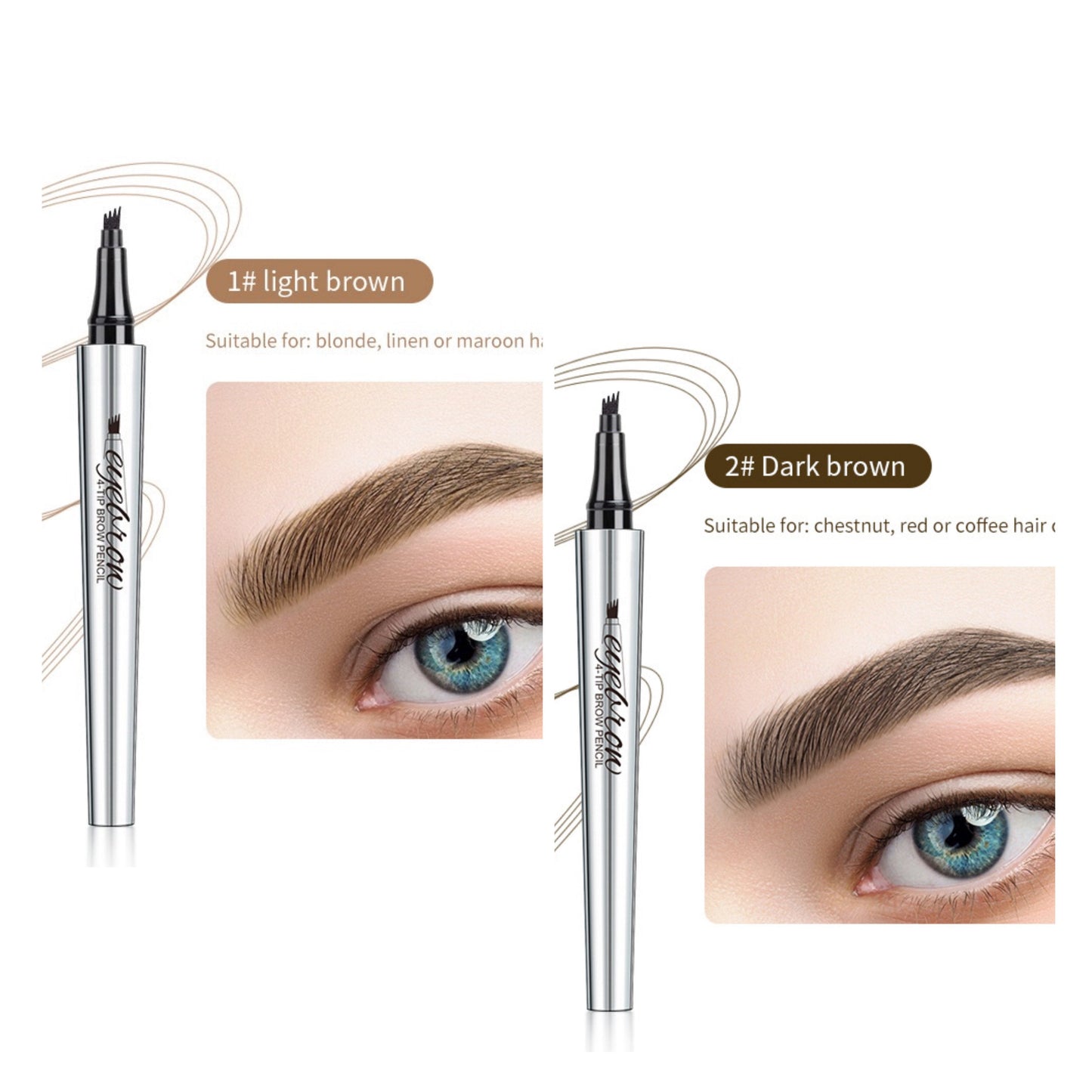 🔥Kjøp 1 få 1 gratis🔥3D vanntett Microblading Eyebrow Pen 4 Fork Tip Tattoo Pencil