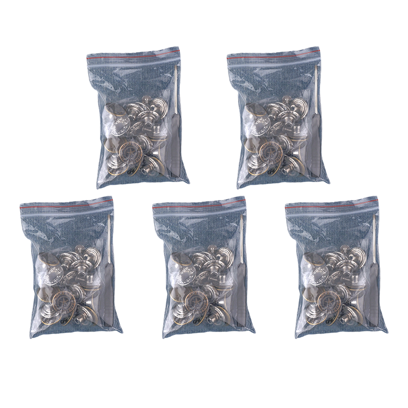 Sett med avtakbare jeansknapper uten sying