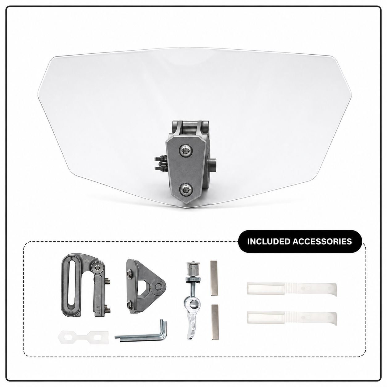 ❄️Zomerfresh 50% Korting!🏍️Verstelbare Motor Winddeflector – Universele Windscherm Spoiler tegen Helmtrillingen, Windgeruis & Turbulentie