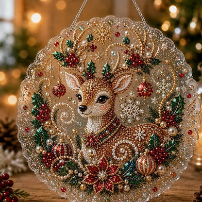 🎄Julepynt-sett med perler og diamanter til oppheng | Slitesterke, fargebestandige perler – DIY-håndlaget julepynt til oppheng 🎅💎