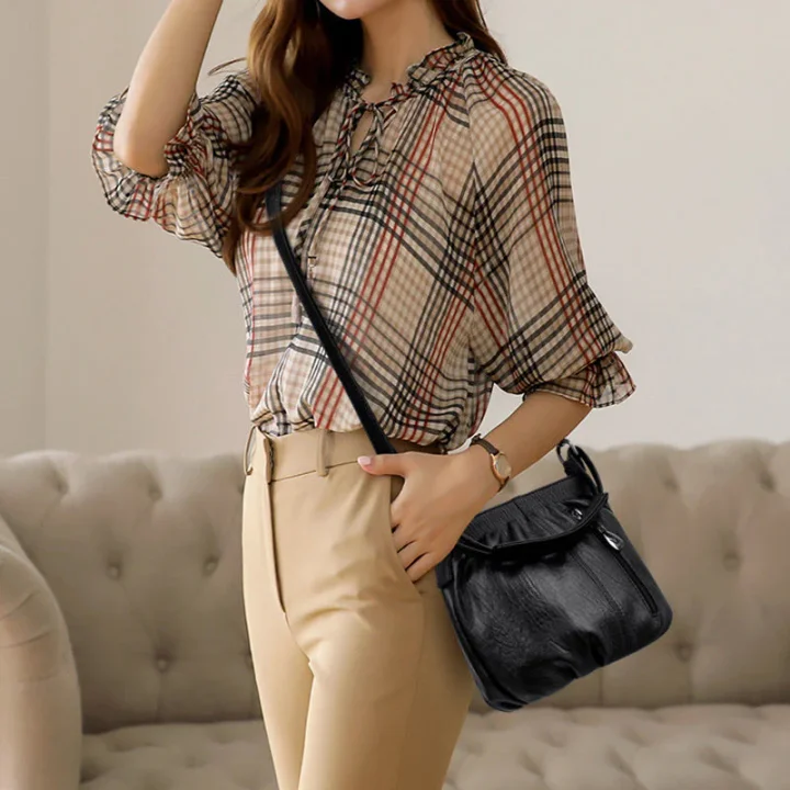 🔥Avslappet plissert bøtteveske i mykt skinn med skulderrem