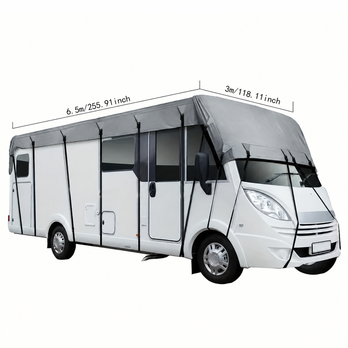 🎃Halloween-tilbud 50 % RABATT!🚐Taktrekk til campingvogn og bobil – 210D Oxford med sikre, justerbare stropper