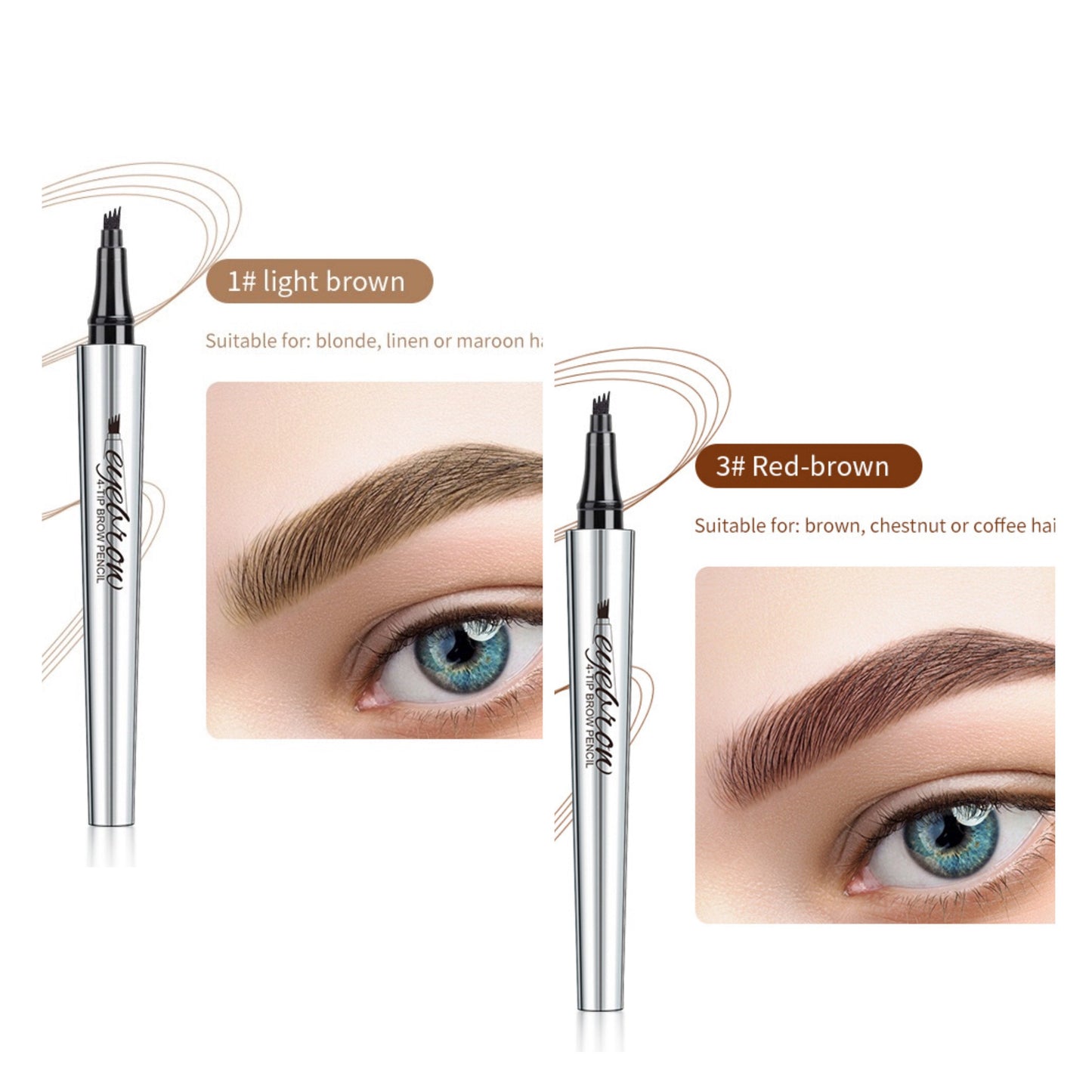 🔥Kjøp 1 få 1 gratis🔥3D vanntett Microblading Eyebrow Pen 4 Fork Tip Tattoo Pencil