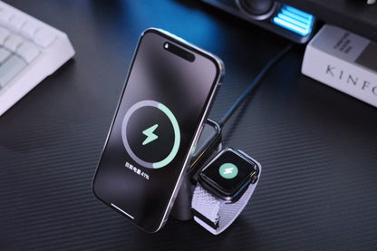 3-i-1 sammenleggbart magnetisk trådløst ladestativ