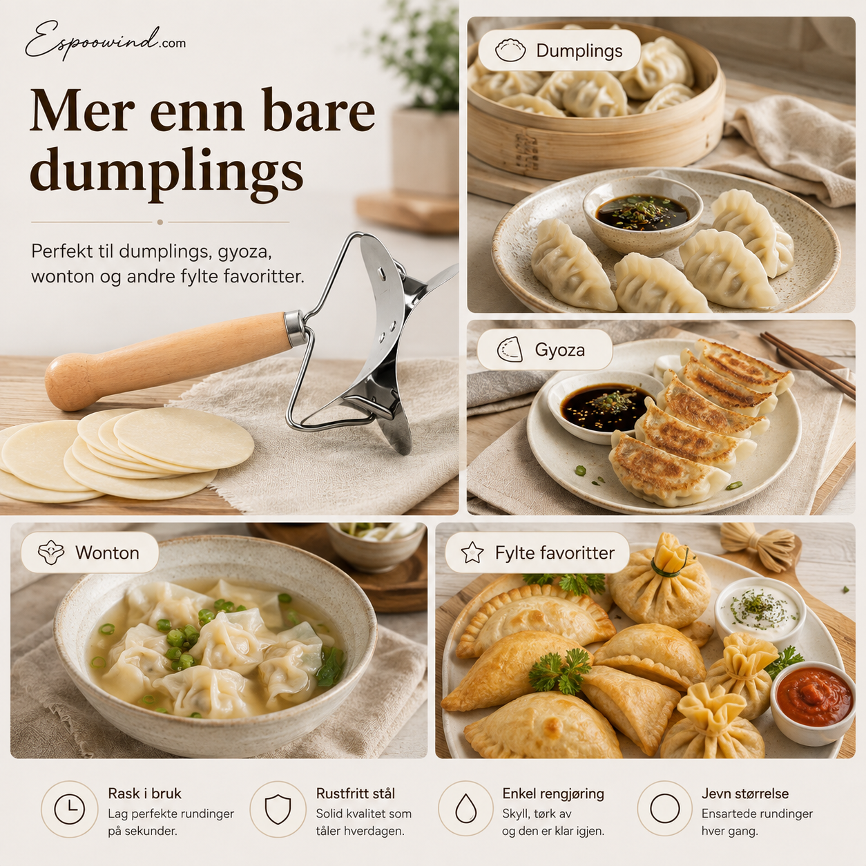 🥟 Spare 50 %! 🔪 Teigtaschenausstecher – Edelstahl, für einfaches und gleichmäßiges Schneiden ✨