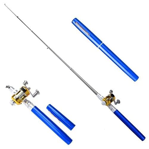 🎣 Lomme Fiskehjul | 48% Rabatt! Bærbar 97cm Isfiskehjul med Metallhjul – Passer i Lommen 🎁