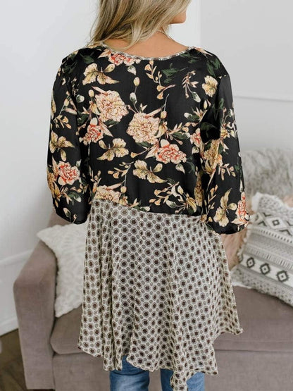 🌸Vårsalg 49 % rabatt🌸Blomstrete kimono-cardigans for damer med volanger på ermene, snøring og løst snitt i boho-stil