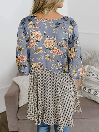 🌸Vårsalg 49 % rabatt🌸Blomstrete kimono-cardigans for damer med volanger på ermene, snøring og løst snitt i boho-stil