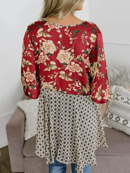 🌸Vårsalg 49 % rabatt🌸Blomstrete kimono-cardigans for damer med volanger på ermene, snøring og løst snitt i boho-stil