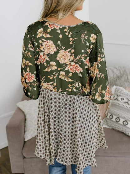 🌸Vårsalg 49 % rabatt🌸Blomstrete kimono-cardigans for damer med volanger på ermene, snøring og løst snitt i boho-stil