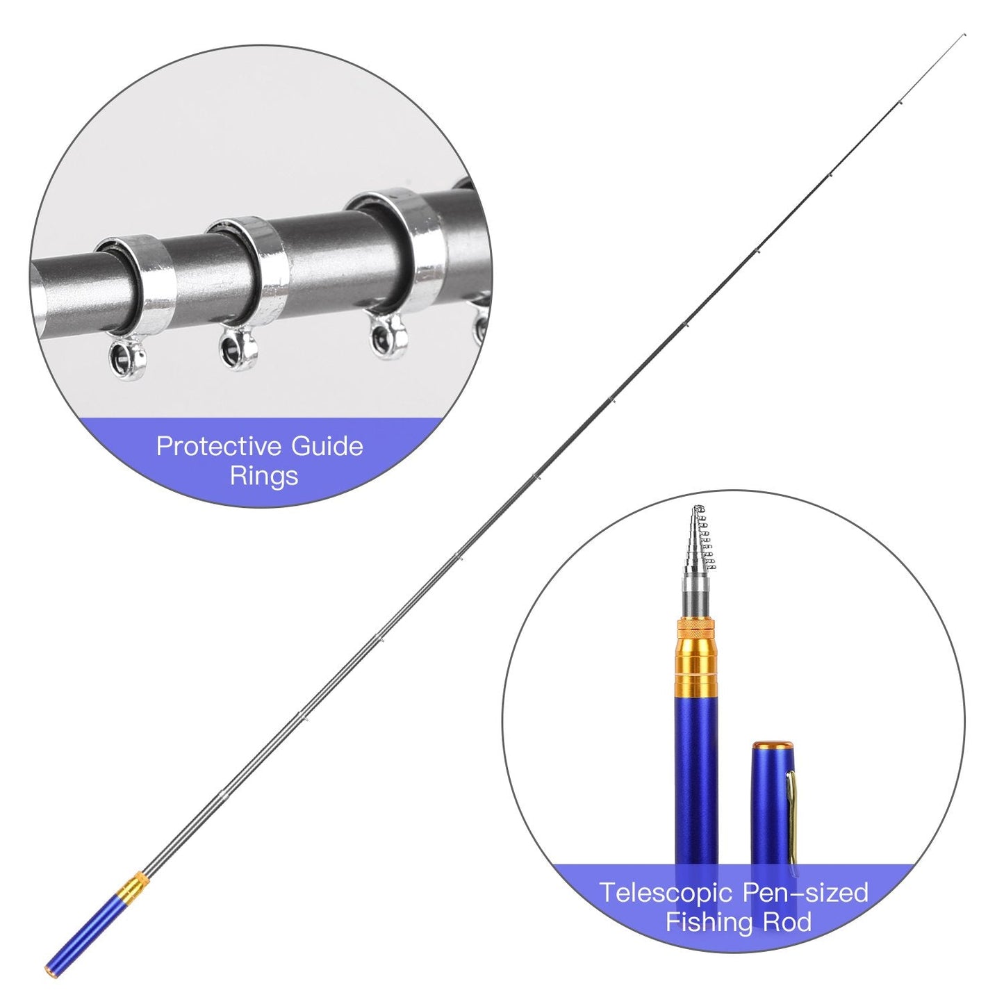 🎣 Lomme Fiskehjul | 48% Rabatt! Bærbar 97cm Isfiskehjul med Metallhjul – Passer i Lommen 🎁