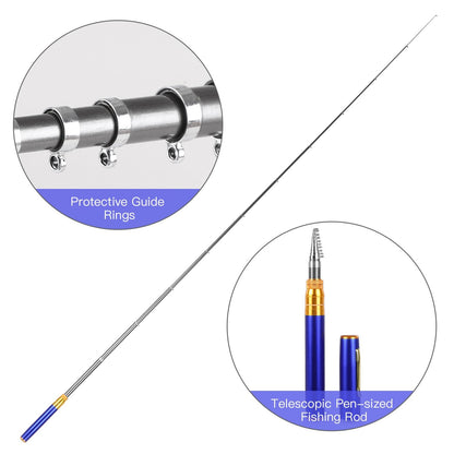 🎣 Lomme Fiskehjul | 48% Rabatt! Bærbar 97cm Isfiskehjul med Metallhjul – Passer i Lommen 🎁