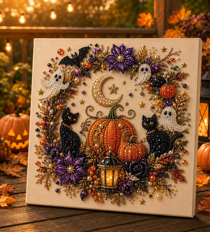 🔥Siste dag 48 % RABATT - 👻✨Halloween spøkelsesperlekunst DIY-sett