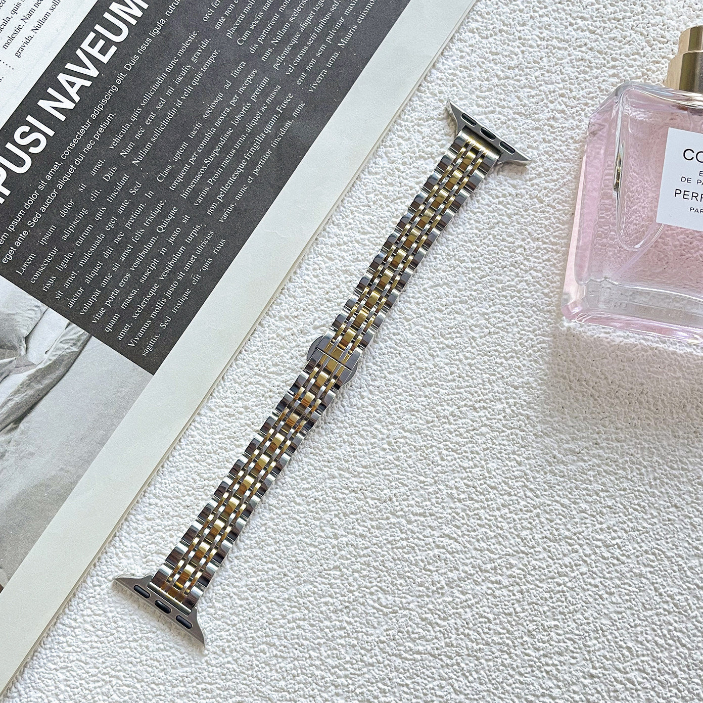 ❄️Sommerfrisk 48% rabatt!✨Lenke i rustfritt stål til Apple Watch – Elegant metallrem med sikker trykklås