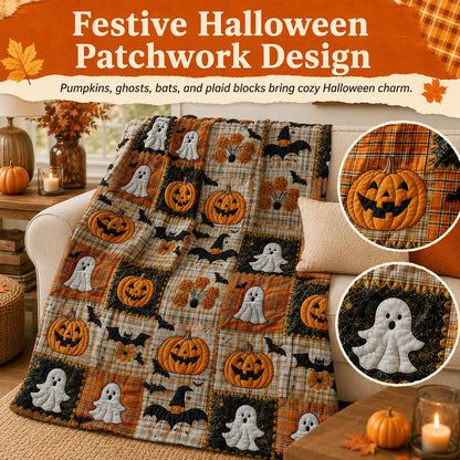 ⏳SISTE DAGS SALG 50%🎃Halloween Patchwork Flanellteppe