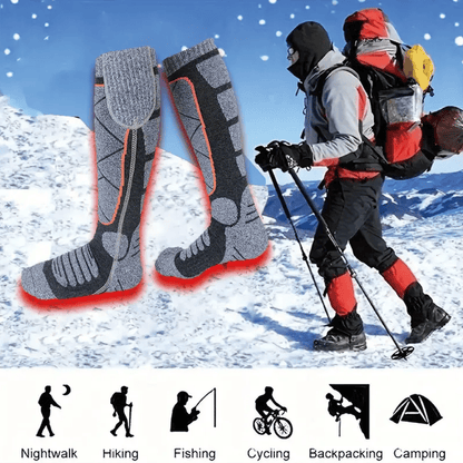 🥳2026 VARMT SALG🥳💞50 000+ SOLGT! 🔥🧦 50 % RABATT! Oppladbare varmesokker – karbonfiber med rask oppvarming, 6000 mAh batteri i opptil 9 timer. Perfekt for ski, fotturer og vintervarme! 🛡️✅
