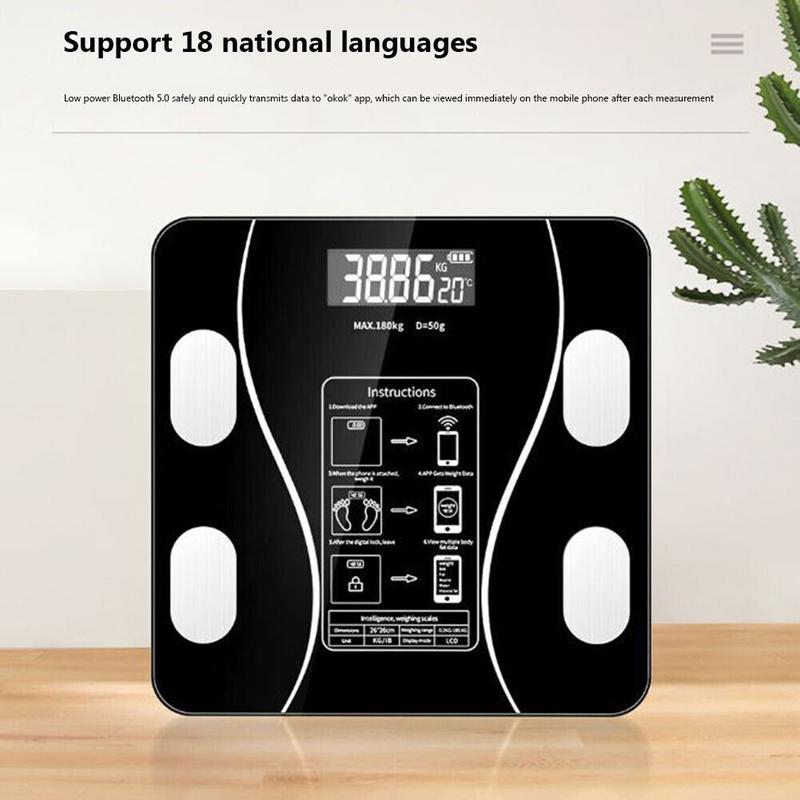 ⏳SISTE DAGS SALG 48% RABATT🔥Smart BMI digital trådløs vekt med LCD-skjerm