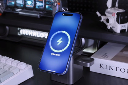 3-i-1 sammenleggbart magnetisk trådløst ladestativ