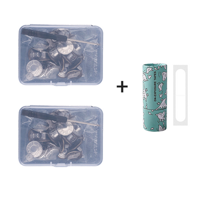 Sett med avtakbare jeansknapper uten sying