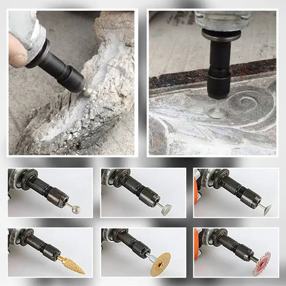 🔧 Vinkelsliperadapter | 3 mm/6 mm chuck | Slitesterk metallkonstruksjon | Kompatibel med 100 typer sliping, polering og kutting i ett!